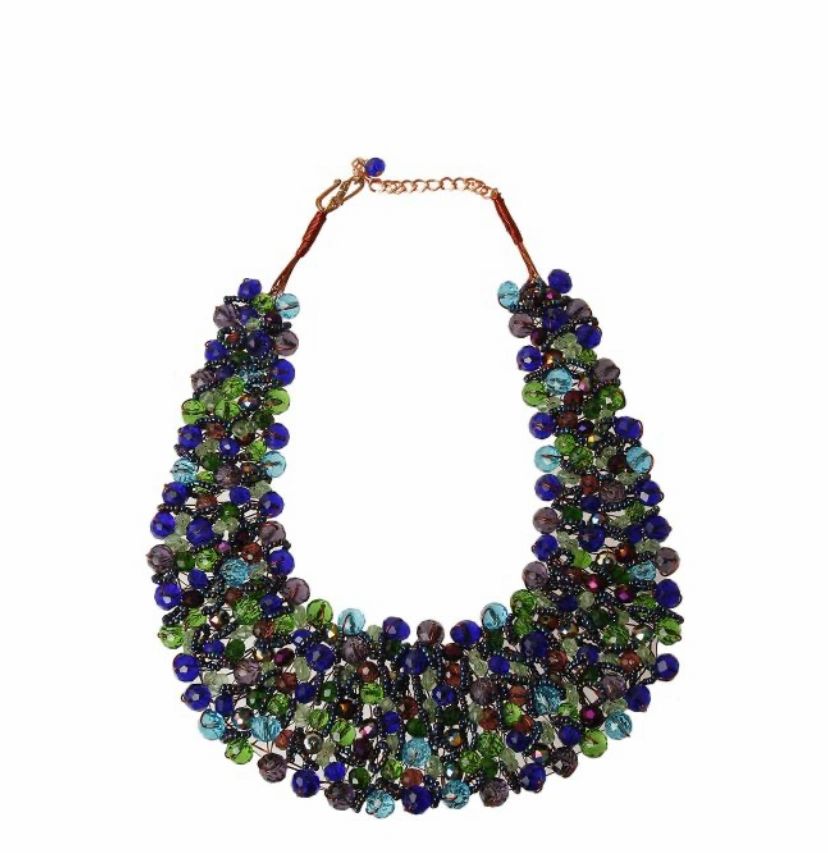 Royal Blue Bead Copper Bib